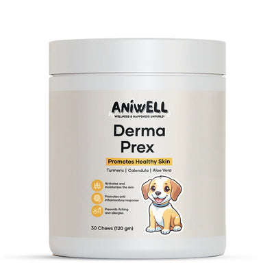 Aniwell DermaPrex: A New Age Natural Formula For Itching, Bald Spots, Inflammation, Paw Licking, & Allergy