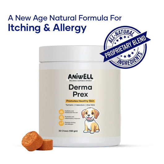 Aniwell DermaPrex: A New Age Natural Formula For Itching, Bald Spots, Inflammation, Paw Licking, & Allergy
